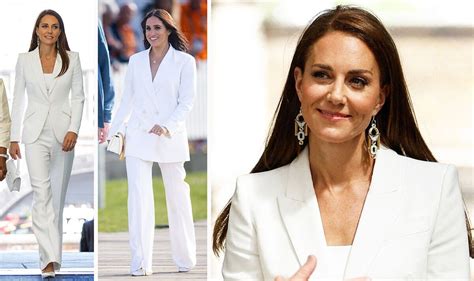 Kate Middleton Steps Out In White Suit For Todays Appearance