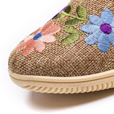 Flower Embroidered Shoes Handmade Emboroidered Shoes Close Etsy