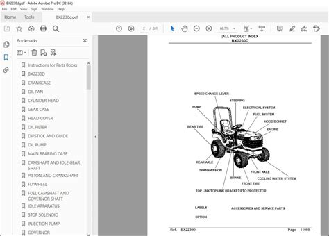 Kubota Bx2230d Tractor Parts Book Manual Pdf Download Heydownloads