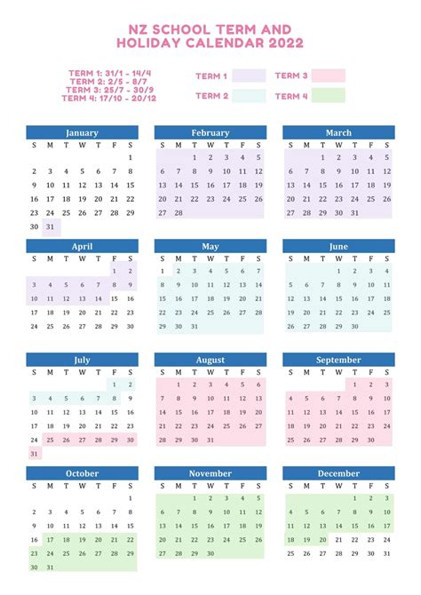 2022 Calendar New Zealand With Holidays And Weeks Numbers 2023
