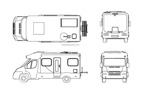 Camping Car Free Cad Drawings