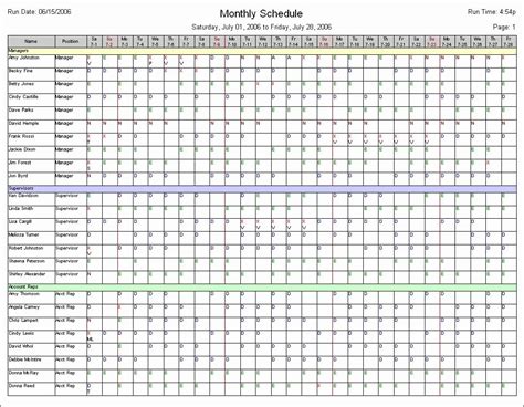 Employee Monthly Schedule Template Fresh Monthly Employee Schedule