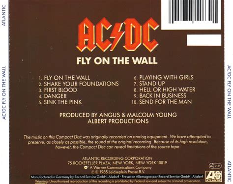 Classic Rock Covers Database Acdc Fly On The Wall 1985