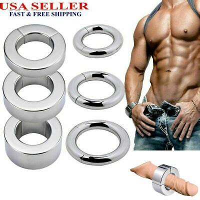 Stainless Steel Ball Stretcher Strong Magneticweight Men Enhancer Chastity Ring Ebay