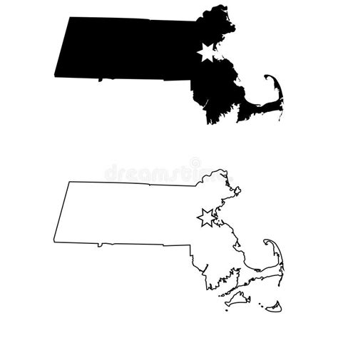 Mapa Del Esquema De Los Distritos De Boston Stock De Ilustración