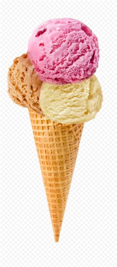Three Flavors Scoops Ice Cream Cone Png Image Citypng