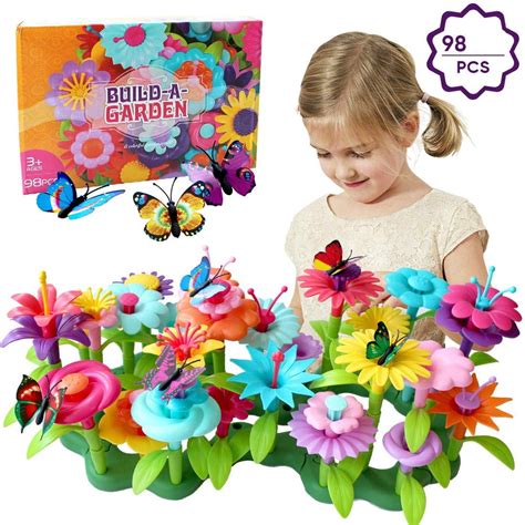 Flower Garden Building Toys For Girls 98 Pcs Gardening Pretend T
