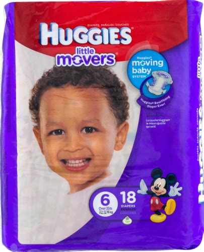 Huggies Little Movers Baby Diapers Size 6 35 Lbs 18 Ct Kroger