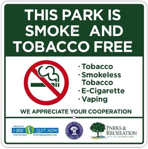 Tobacco Free Parks Hagerstown Md Official Website