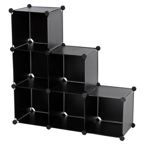 Songmics 3 Tier Diy Storage Cube Organizer Plastic Closet Shelf 6 Cube Bookcase