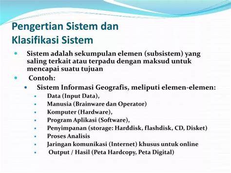Ppt Pengertian Sistem Dan Klasifikasi Sistem Powerpoint Presentation