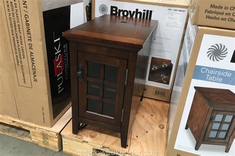Though broyhill does not have furniture care information on its website (broyhill.com), the use the same method for cleaning glass on coffee or end tables and the glass doors and shelves on a buffet, china cabinet or computer desk hutch. Broyhill Chairside Table | Costco Weekender