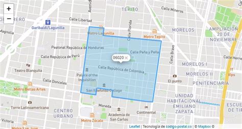 Código Postal Colonia Centro Área Cuauhtémoc Ciudad de México