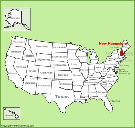 New Hampshire Location On The Us Map