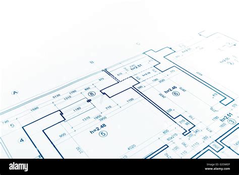 Blueprint Floor Plan Technical Drawing Construction Background Stock