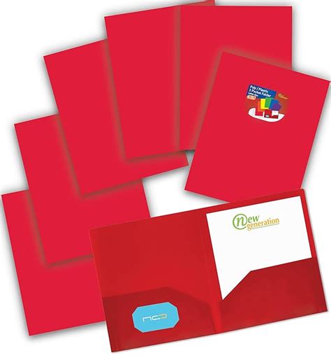 New Generation Red Plastic 2 Pocket Poly Folder Heavy