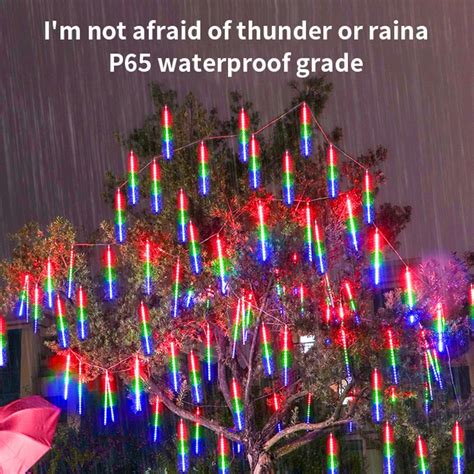 30cm 50cm waterproof led meteor shower falling raindrop fairy string light for christmas wedding