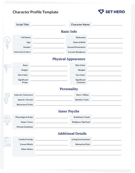 Character Profile Template Free