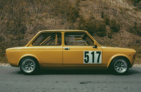 Sports Car Vintage Fiat 128 Yellow Cars Wallpapers Hd