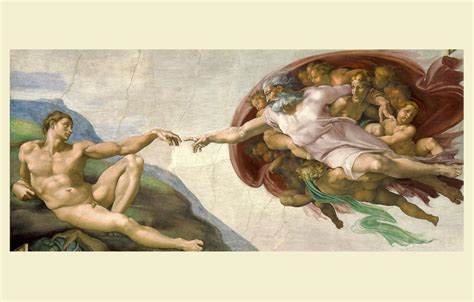 The Creation Of Adam The First Man And God Reaching Toward One