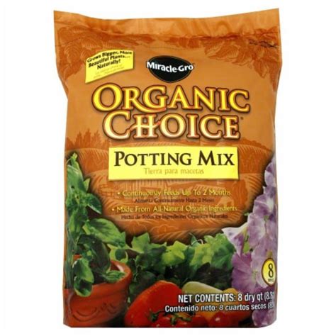 Miracle Gro Organic Choice Potting Mix 8 Qt Kroger