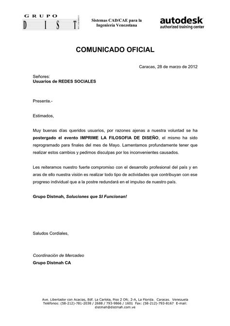 Modelo Carta Comunicado