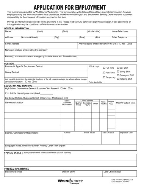 2003 Form Worksource Ems 10171 Cc Fill Online Printable Fillable