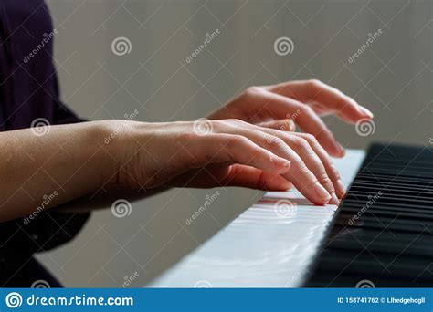 Young Woman Playing Piano Stock Photo Image Of Classical