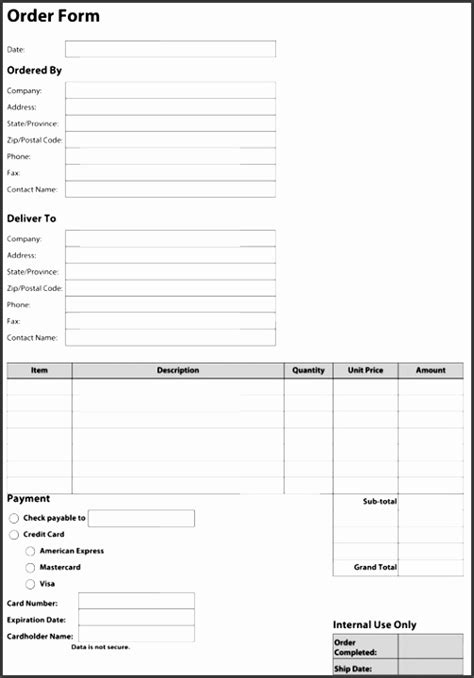 customer order form template word sampletemplatess