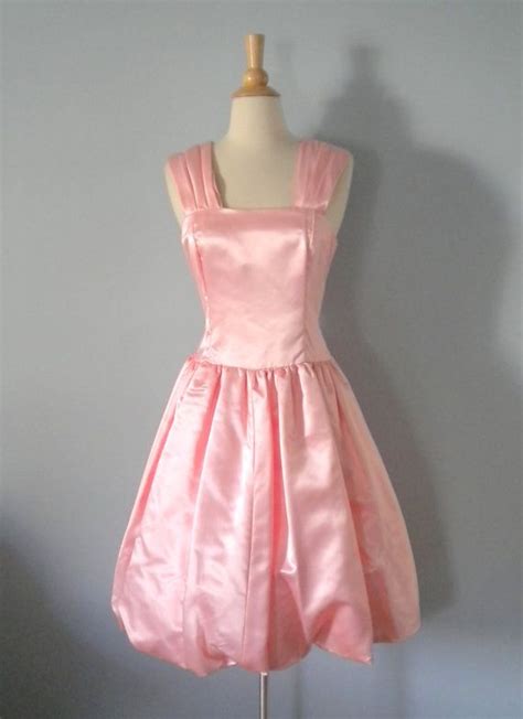 1980s dress 80s prom dress pink satin cupcake dress etsy 80s prom dress pink prom