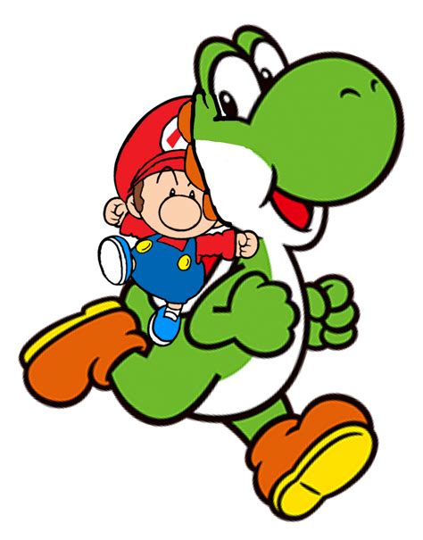 Super Mario Baby Mario Riding Yoshi 2d By Joshuat1306 On Deviantart