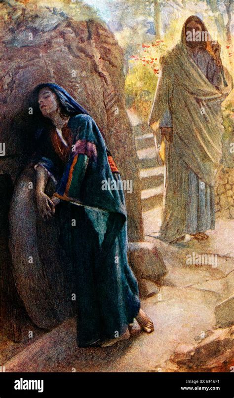 Peinture De Marie Madeleine Qui Montre Le Moment Où Jésus Apparaît à