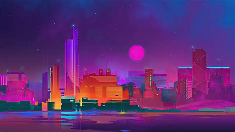 1920x1080 Purple City Laptop Full Hd 1080p Hd 4k Wallpapers Images