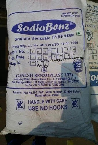 Sodiobenz Sodium Benzoate Powder Purity 99 Packaging Type Hdpe