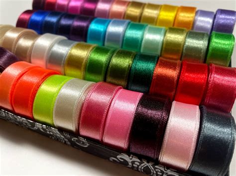 Set Of 24 Or 48 Colors Satin Ribbons Width 12 Inches 12 Etsy