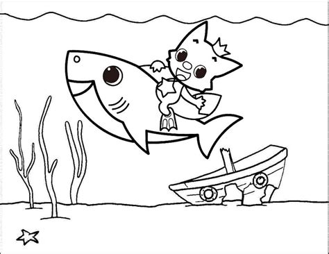 Baby Shark Underwater Coloring Page - Mitraland