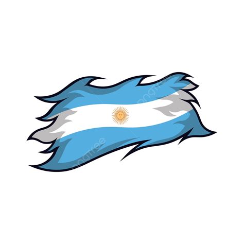 Vector Illustration Of Argentina Flag With Torn Ornament Argentina