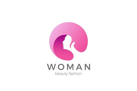 Logo Woman Girl Head Circle Fashion Abstract Logo Template Ai Eps