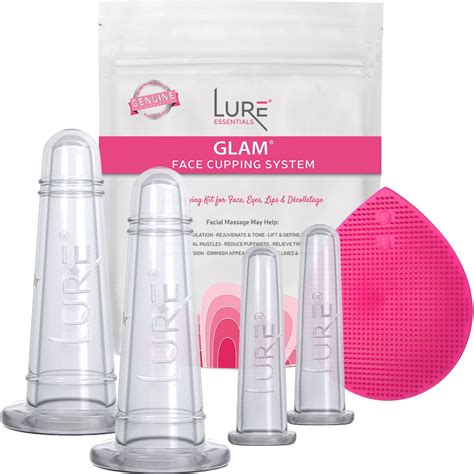 Lure Essentials Glam Silicone Face Eye Cupping Set Facial Lifting Massage Cups With Cleansing
