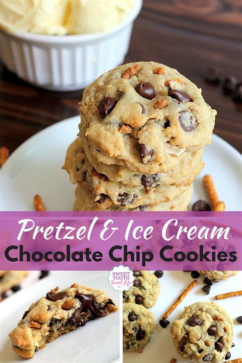 Pretzel Ice Cream Chocolate Chip Cookies