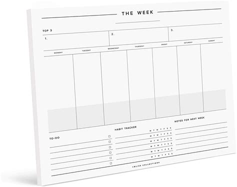 Buy Bliss Collections Minimalist Weekly Planner Tear Off Pad