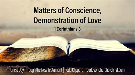 1 Corinthians 8 Matters Of Conscience Demonstration Of Love