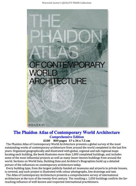 The Phaidon Atlas Of Contemporary World Architecture Comprehensive