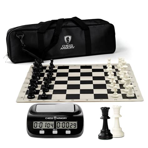 Buy Chess Armory Deluxe Chess Club Set With Clock And Vinyl Board