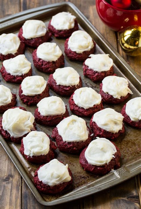 Red Velvet Cookies With Cream Cheese Frosting Spicy Southern Kitchen