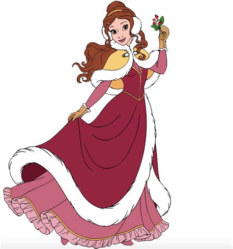 Belle In Her New And Beautiful Christmas Winter Dress Beauty And The