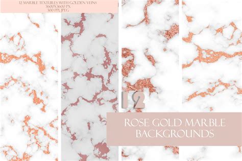 Feminine Rose Gold Glitter Marble Set