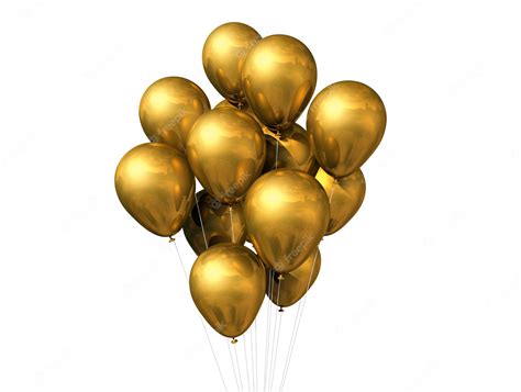 Premium Photo Gold Balloons Isolated