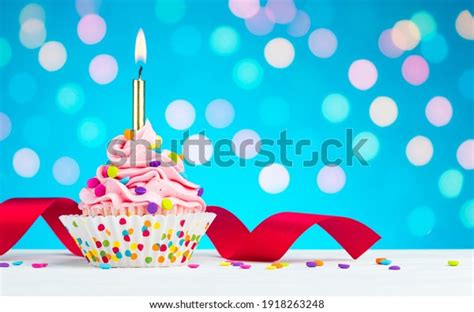 Happy Birthday Cupcake Tasty Cupcakes Pink Stock Photo 1918263248