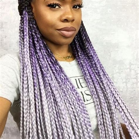 25 Hottest Purple Box Braids Youll See In 2024